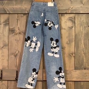 Mickey Mouse Wide Leg Jeans Size 